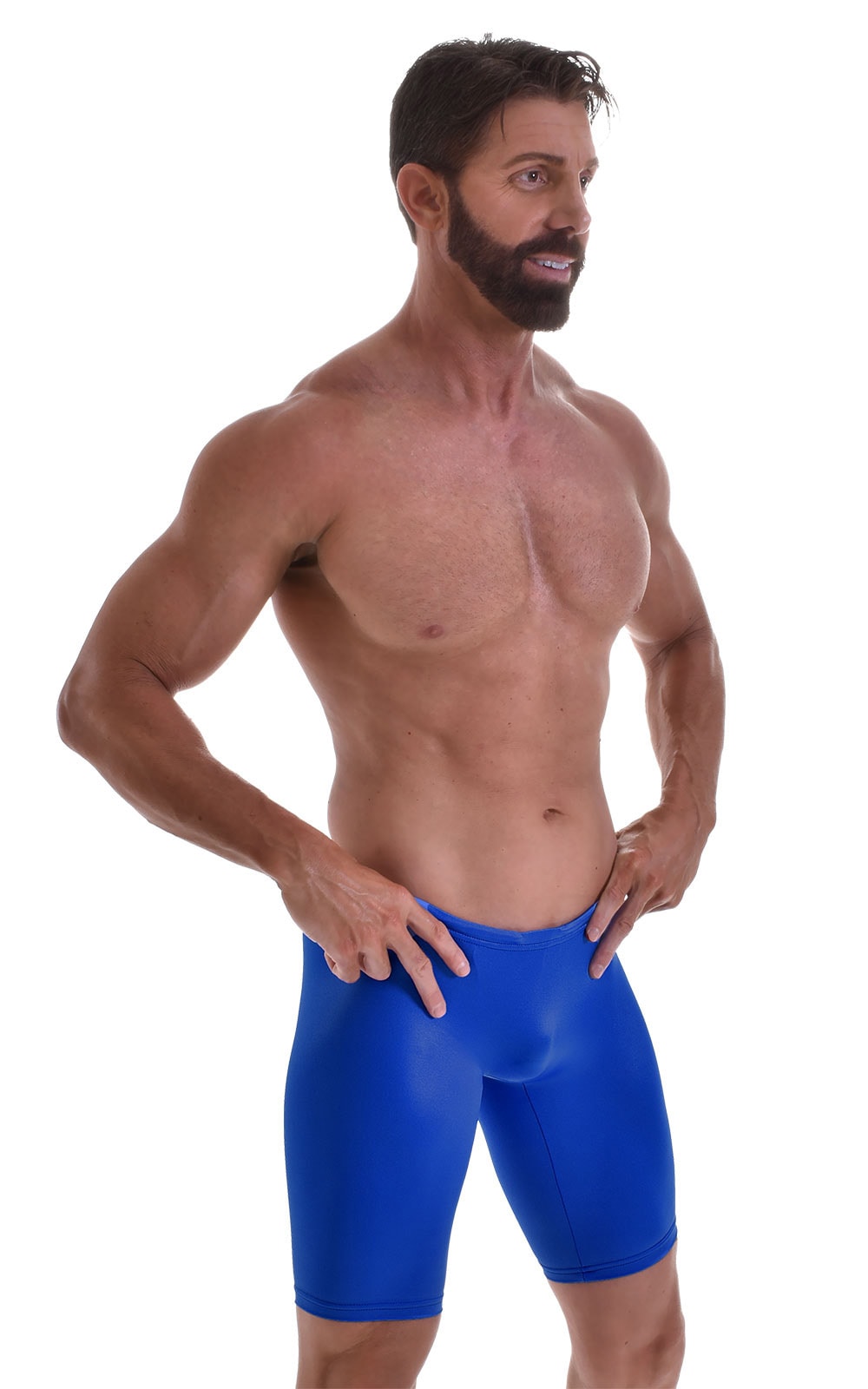 Swim-Dive Competition Watersports Shorts in Wet Look Royal Blue 4