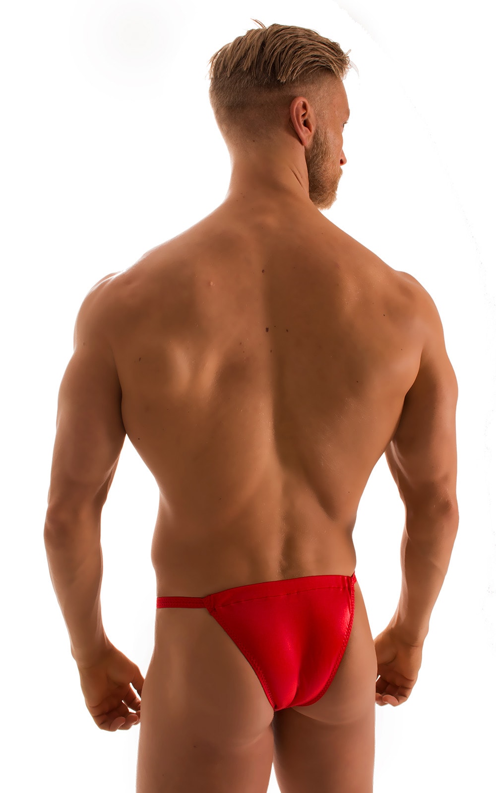 4-Way Adjustable Bikini-Tanga-Micro in Wet Look Red, Rear Alternative