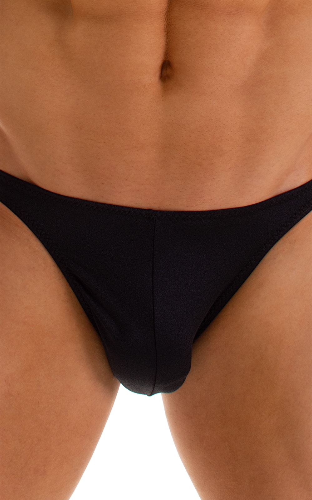 Bikini-Brief Swimsuit in Black tricot-nylon-lycra, Front Alternative