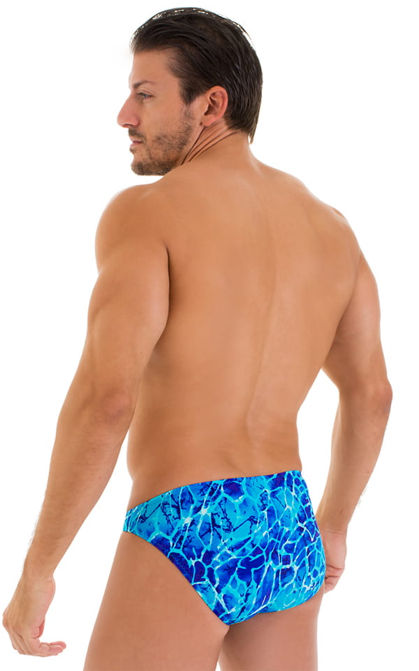 Bikini Brief Swimsuit in New World Blue, Rear View