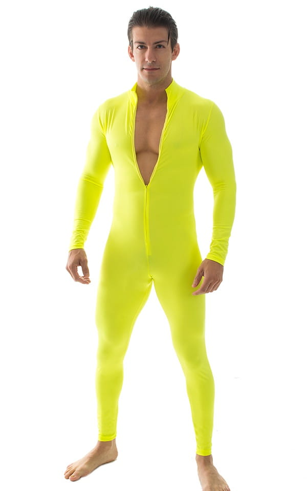 Full Bodysuit Suit for men in Chartreuse, Front View