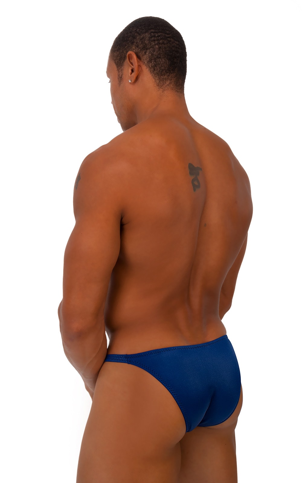 Posing Suit - Competition Bikini Cut in Navy Blue, Rear View