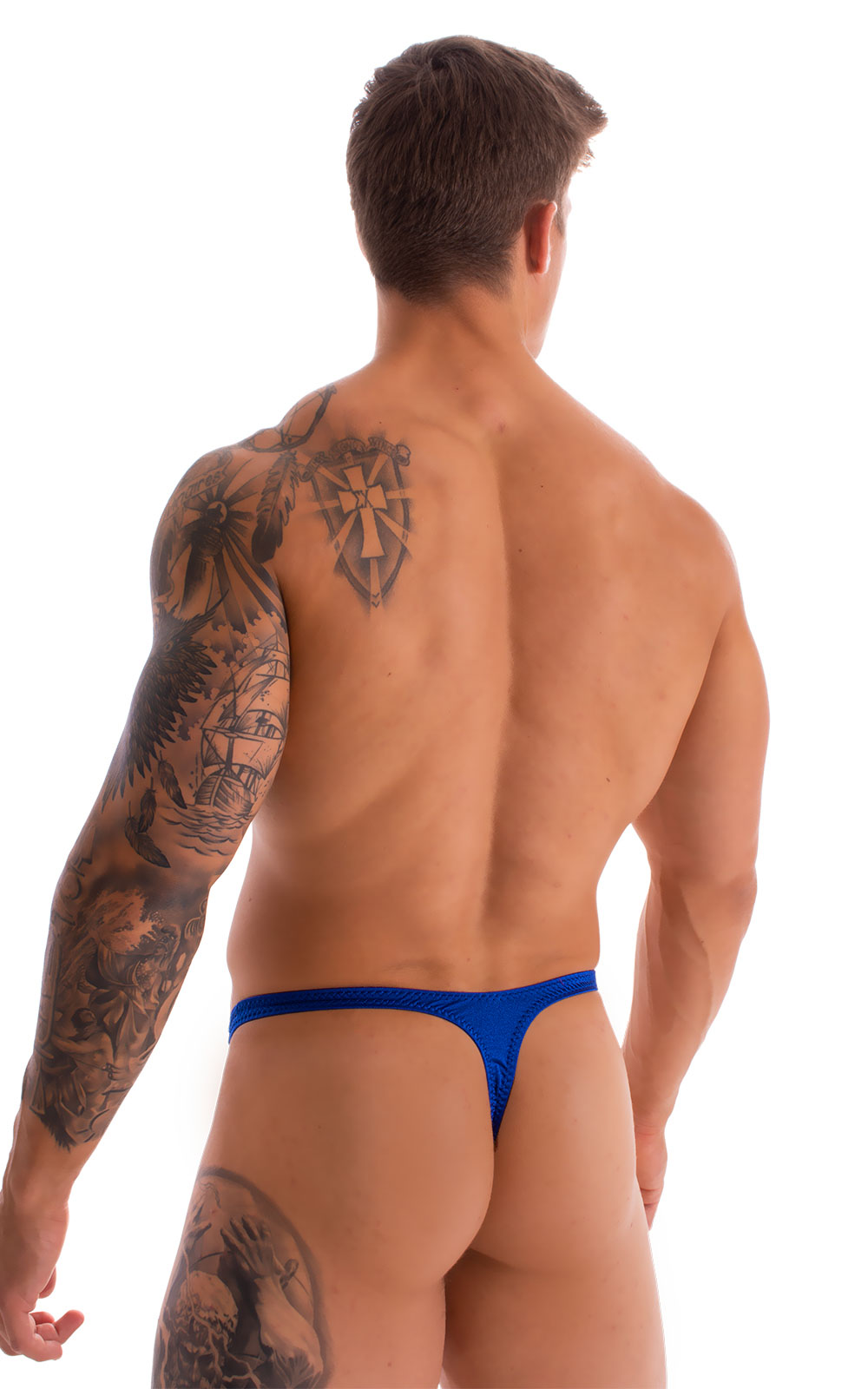 T Back Thong Swimsuit in Imperial Blue 2