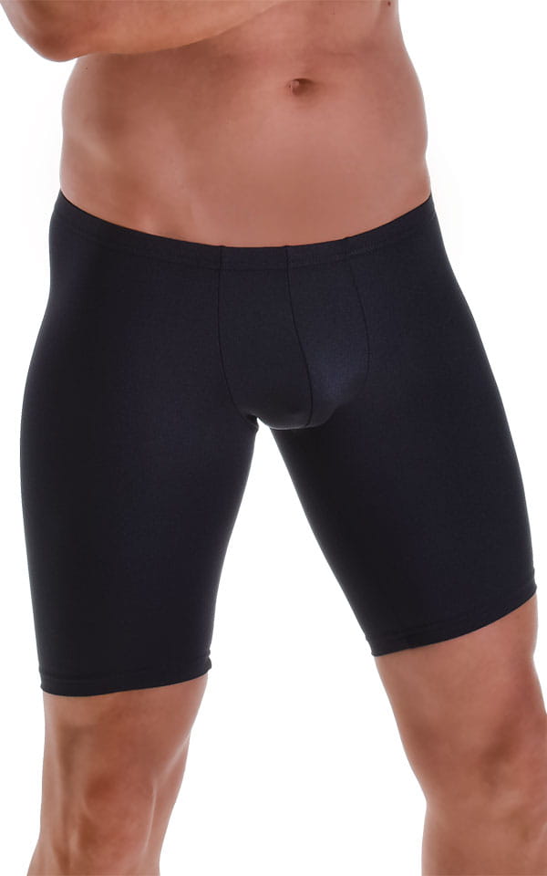 Fitted Pouch Lycra Shorts in Black, Front Alternative