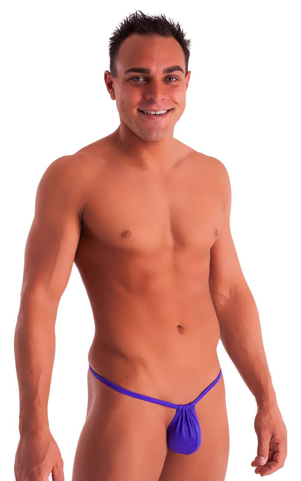 G String Swimsuit - Adjustable Pouch in Royal Purple 4
