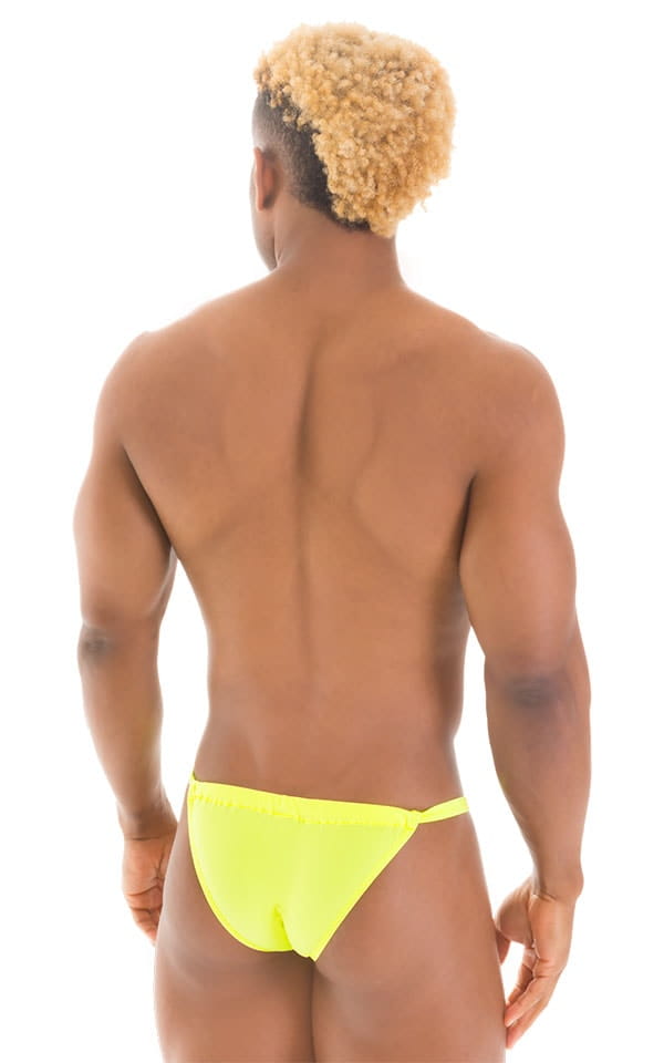 4-Way Adjustable Bikini-Tanga-Micro in Semi Sheer ThinSKINZ  Chartreuse, Rear View
