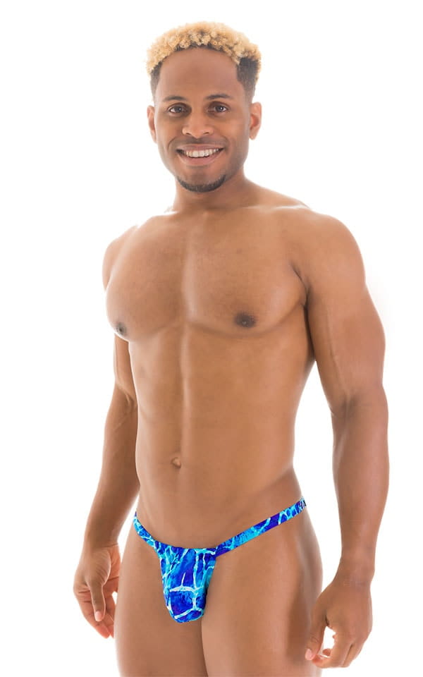 4-Way Adjustable Bikini-Tanga-Micro in New World Blue, Front View