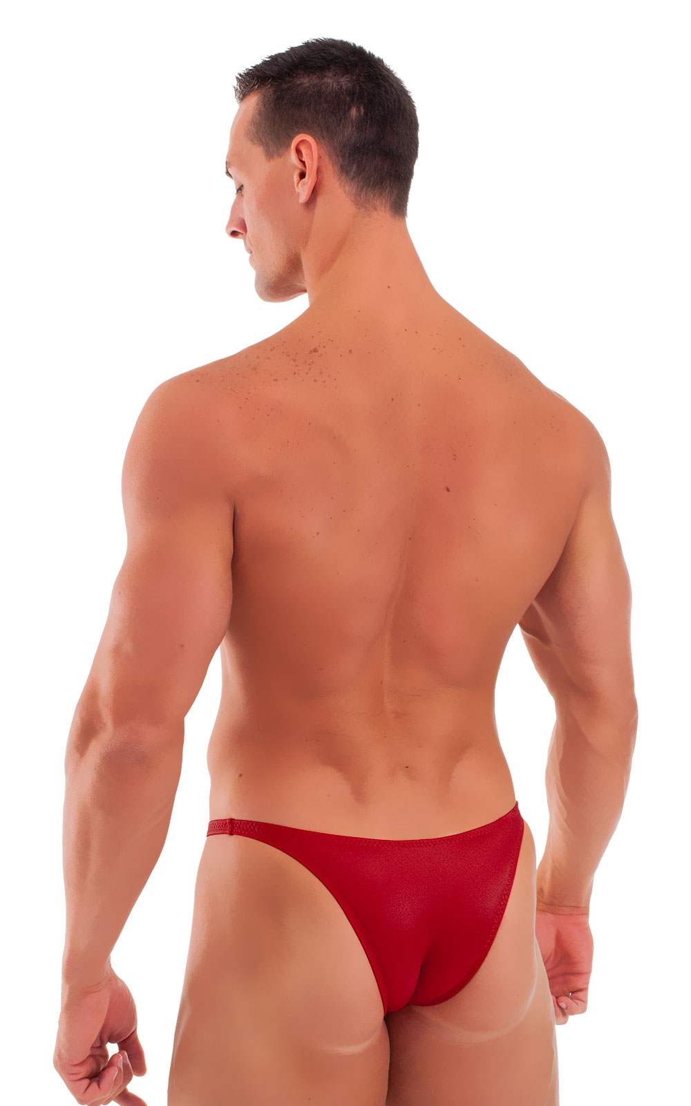 Bodybuilder Posing Suit - Narrow Back in Ruby Red 2