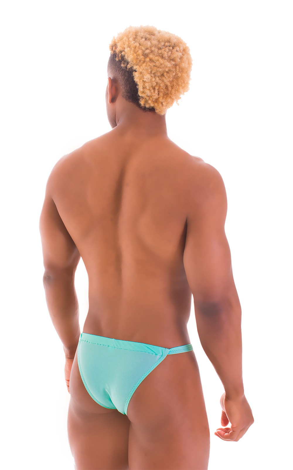 4-Way Adjustable Bikini-Tanga-Micro in Aquamarine, Rear View
