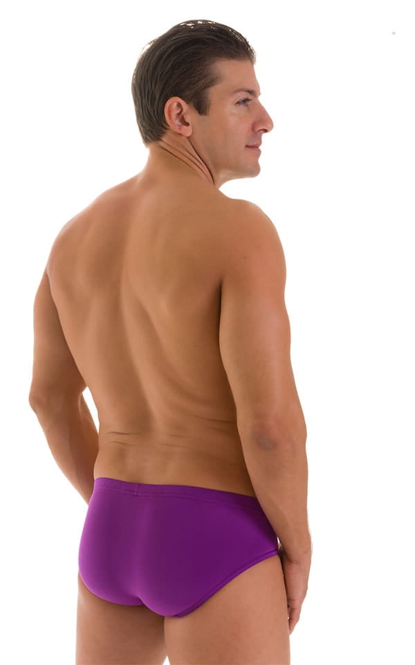 Pouch Brief Swimsuit in ThinSKINZ Grape, Rear View