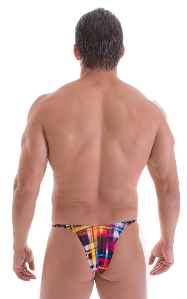 Sunseeker Micro Pouch Half Back Bikini in ThinSKINZ Optic Plaid, Rear View