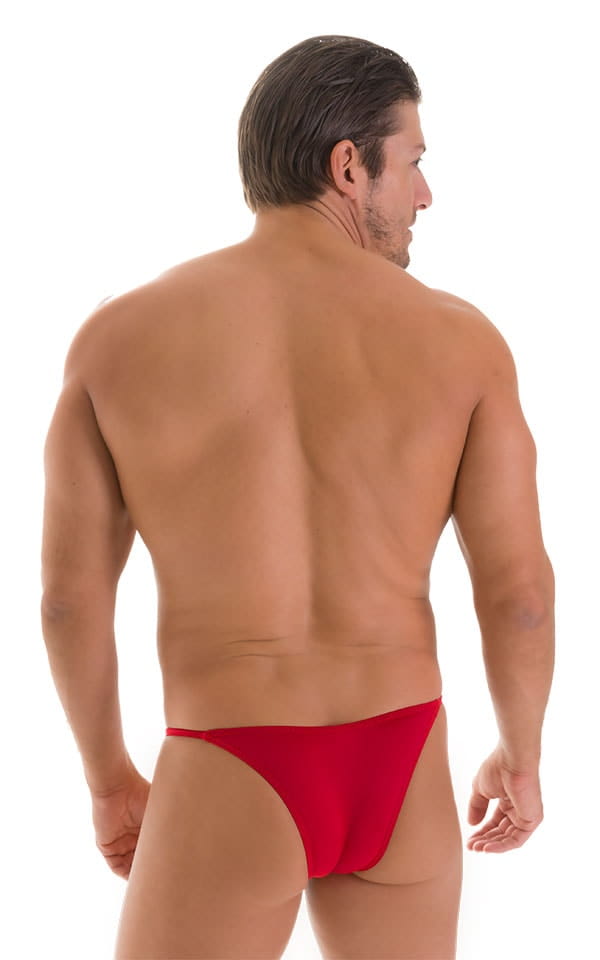 Stuffit Pouch Half Back Tanning Swimsuit in ThinSKINZ Red, Rear View