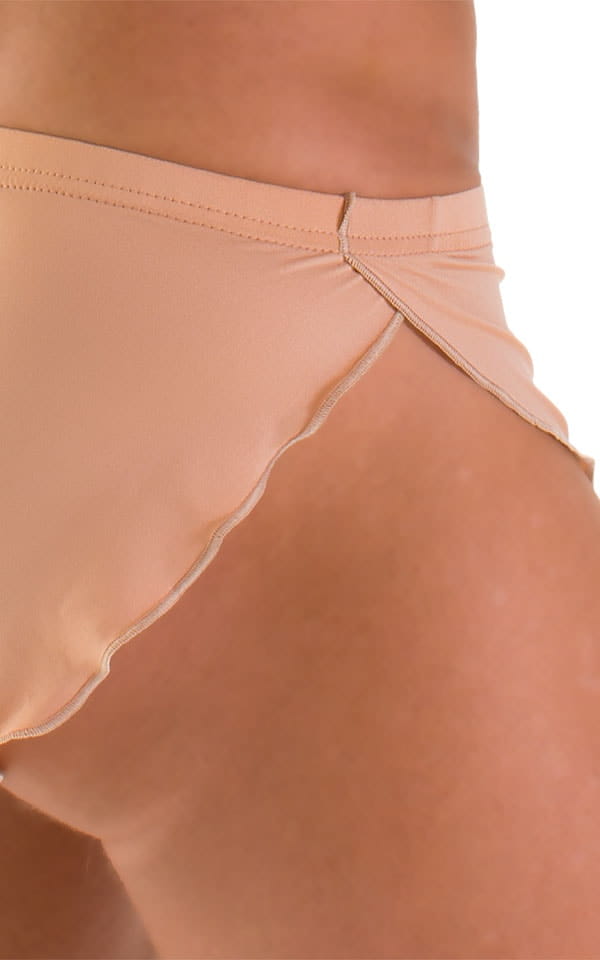 Swimsuit Cover Up Split Running Shorts in Super ThinSKINZ Nude, Rear Alternative