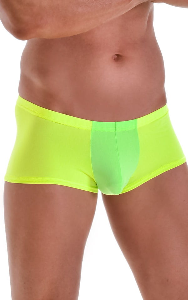 Fitted Pouch - Boxer - Swim Trunks in Neon Lime Yellow 4