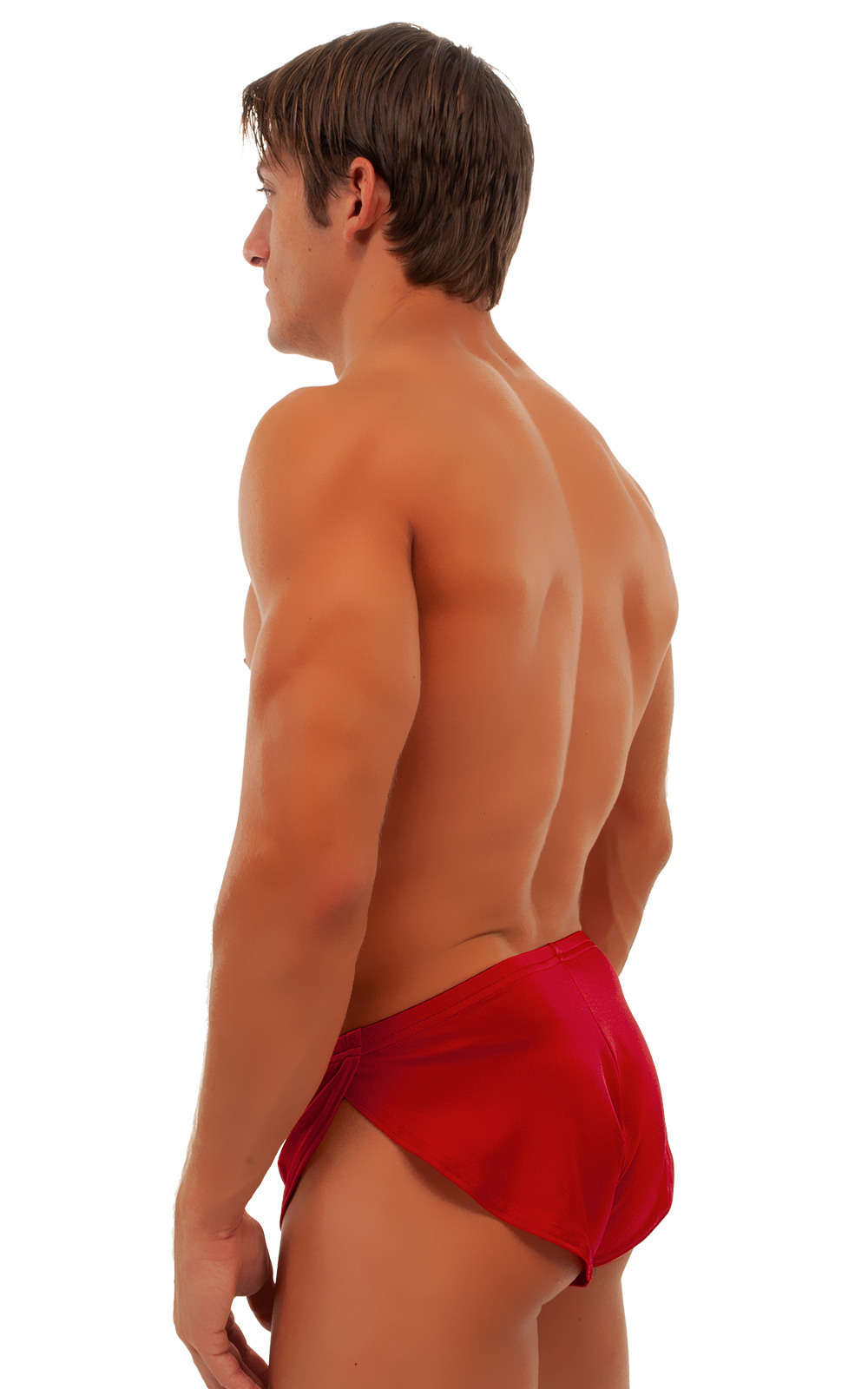 Swimsuit Cover Up Split Running Shorts in Ruby Red 2