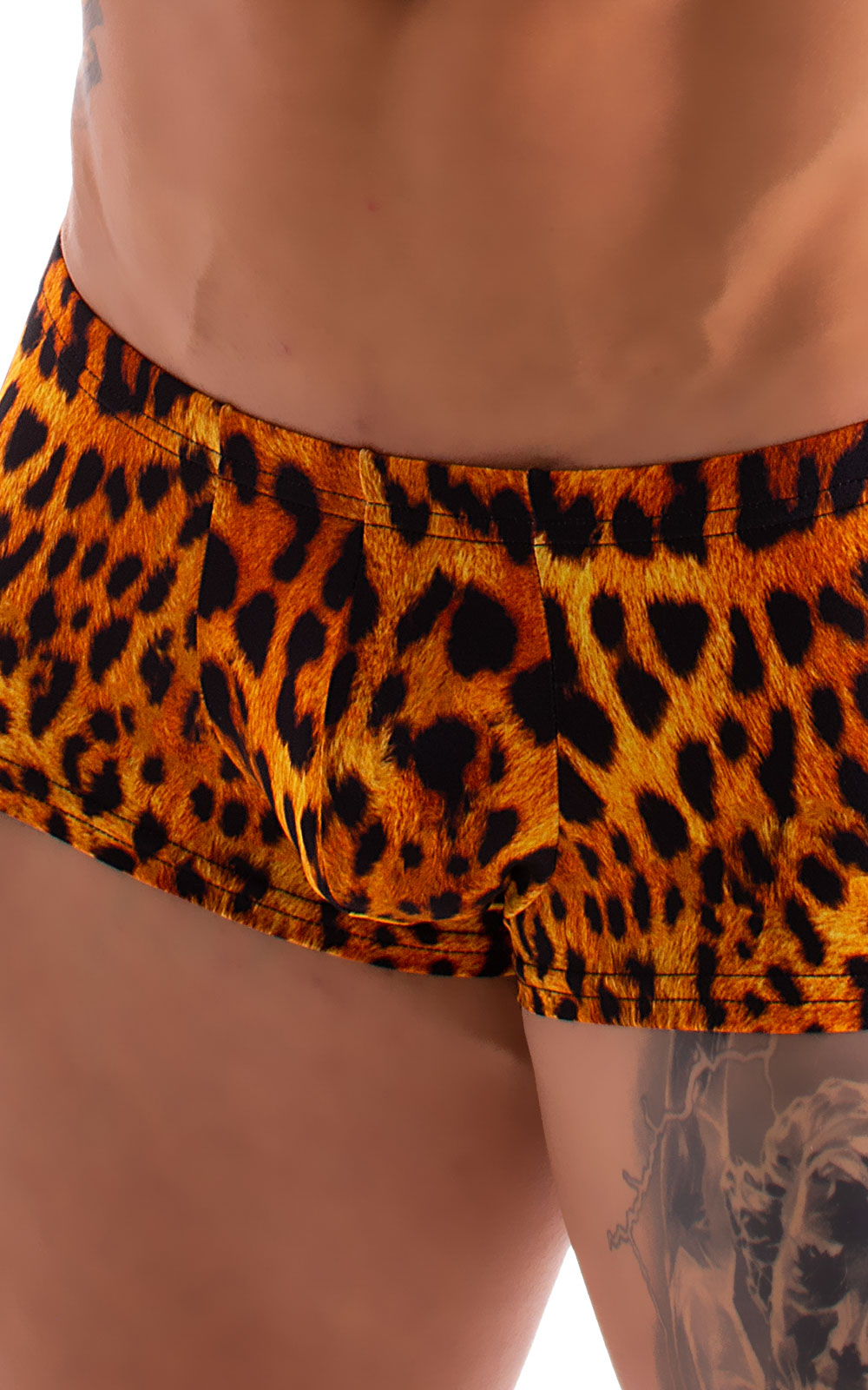 Fitted Pouch - Boxer - Swim Trunks in Golden Leopard 6