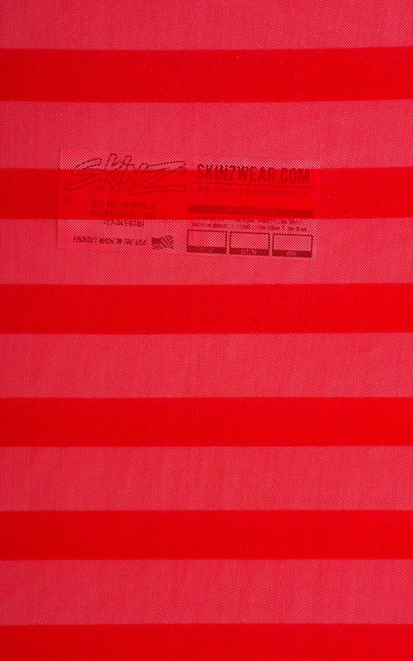 Red Satin Stripe Mesh Fabric
