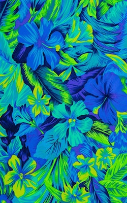green blue floral print for swimwear in stretch nylon lycra