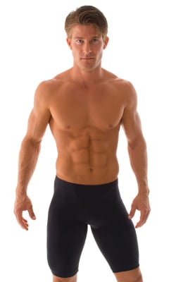 Lycra Bike Length Shorts in Black, Front View