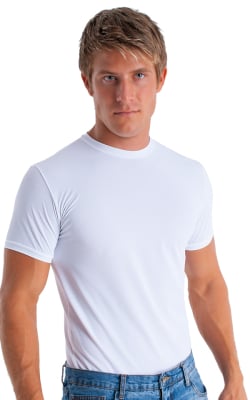 Lycra Tee in Semi Sheer White PowerNet, Front View