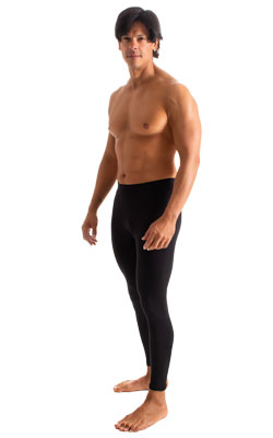 mens leggings tights in Black cotton lycra