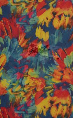 Tropical Feathers Print on Semi Sheer Mesh nylon-lycra 1