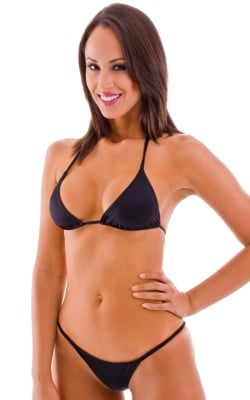 womens sexy swimsuit scunchie butt brazilian bikini puckered swimwear in black