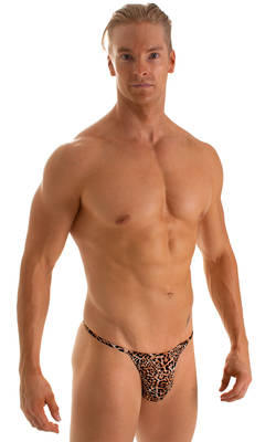 mens swimwear best seller sheer cheeta animal print G string swimsuit