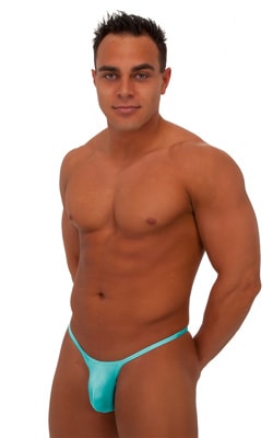 Sunseeker Micro Pouch Half Back Bikini in Aquamarine, Front View