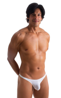 Stuffit Pouch Thong in Super ThinSKINZ Semi Sheer White 1