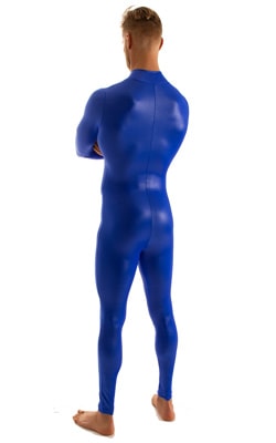 Full Bodysuit Zentai Lycra Spandex Suit for men in Wet Look Royal Blue ...