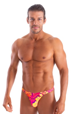 mens classic thong swimsuit tahitian floral tanga skinz t back bathing suit