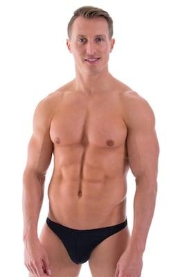 Enhancing Pouch Swim Brief in Black, Front View