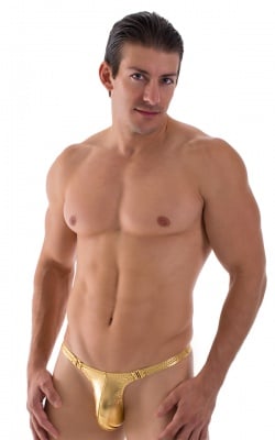 Quick Release Thong - Bravura Pouch in Liquid Gold, Front View