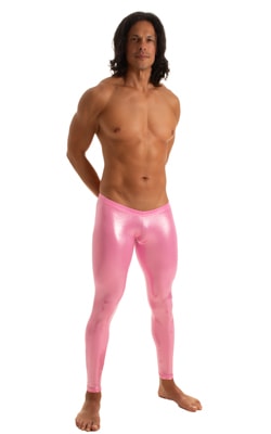 Mens SUPER Low Leggings in Metallic Pink 1