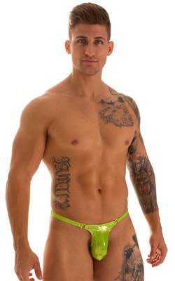 Quick Release Thong - Bravura Pouch in Ice Karma Lemon-Lime, Front View