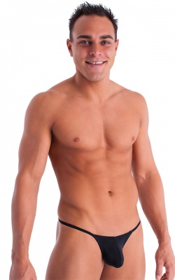 mens micro g string sexy swimsuit bikini in Semi Sheer ThinSKINZ Black 1