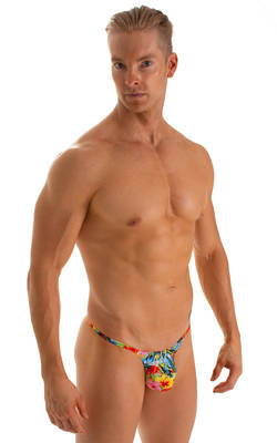 Stuffit Pouch G String Swimsuit in Super ThinSkinz Honolulu, Front View