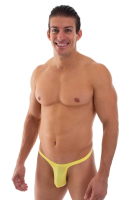 Mens Thong Swimsuit - Bravura Pouch in ThinSkinz Buttercup 1