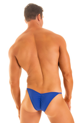 mens micro bikini swimsuit with tiny puckered butt in Imperial Blue