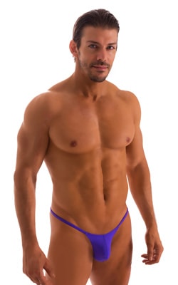 Stuffit Pouch G String Swimsuit in Indaco, Front View
