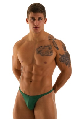 Fitted Pouch - Puckered Back - Posing Suit in Hunter Green, Front View