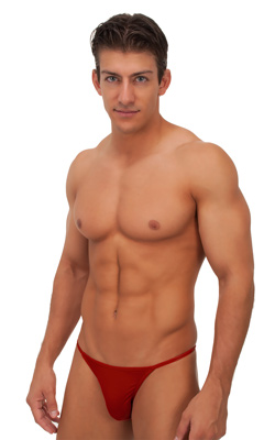 mens super low brazilian bikini swimsuit in ruby red