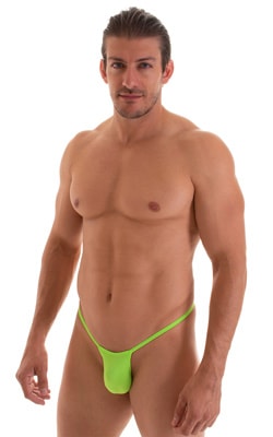 Roman G String Swim Thong in ThinSKINZ Neon Lime, Front View
