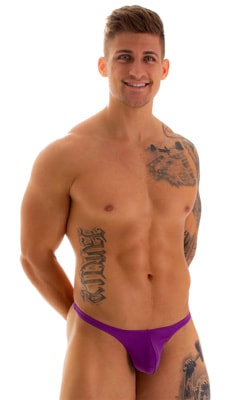 mens micro pouch thong back sexy swimsuit in swimwear fabric ThinSKINZ Grape