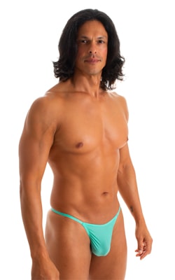 Mens Seamless Pouch Swimsuit Thong in ThinSKINZ Mint 1