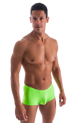 Fitted Pouch - Boxer - Swim Trunks in ThinSKINZ Neon Lime, Front View