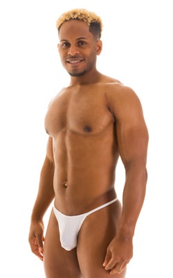 mens sexy g string swimsuit micro thong swimwear in sheer White