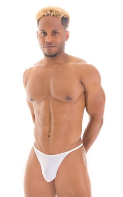 Sunseeker2 Tanning Swimsuit in Semi Sheer White Powernet, Front View