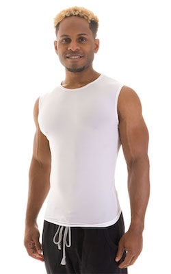 Sleeveless Lycra Muscle Tee in Super ThinSKINZ White 1